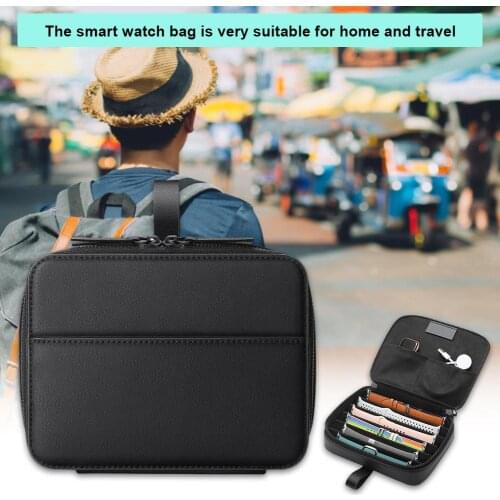 Smart Watch Band Storage Case Watch Travel Pouch Zipper Watch Bag Organizer For Apple Watchband Watch Strap Bag Box