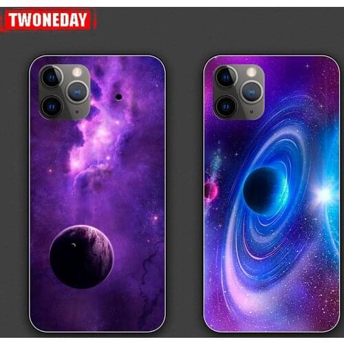Case Cover For iPhone XR X 11 Pro XS Max 5 5S SE 2020 6 6S S 8 7 Plus 5C Ipod Touch 5 6 7 Cosmic sky Black Soft Phone cases