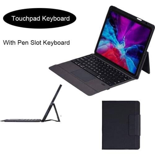 Luxury Touchpad Wireless Bluetooth With Pen Slot Tablet Case For ipad pro 12.9th 2020 2018 Ultra Thin Magnetic Tablet Keyboard