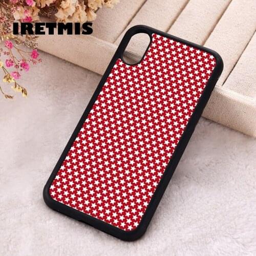 Iretmis 5 5S SE 2020 phone cover cases for iphone 6 6S 7 8 Plus X Xs XR 11 12 MINI Pro Max Soft Silicone TPU Red Stars pattern