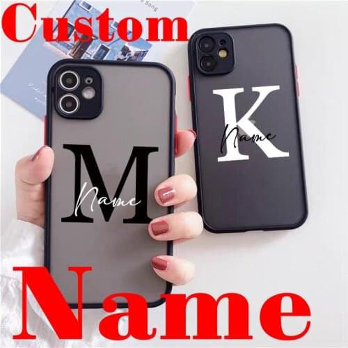 Custom Capital Letters Name For Iphone 11 12 Pro Max Phone Case For X XS XR 7 8 Plus SE 2020 Clear Cover DIY Logo Picture Design