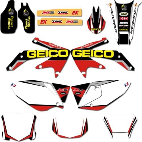 For Honda CRF450X CRF 450X CRF 450 X 4 Stroke 2005-2016 2017 2018 Pit Bike Team Graphic Background Decal Stickers Kit