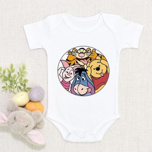 Baby Boys Clothes Pooh Winnie Girls Clothing Bodysuits Baby Girls Clothes 0-12M Newborn White Soft Roupas De Bebe