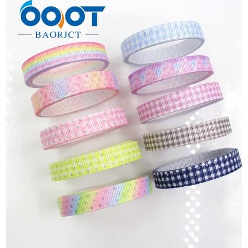 OOOT BAORJCT G-18813-928,10 mm 10 yards flash Silver circularity Dot Printed grosgrain ribbon DIY headdress wedding gift wrap