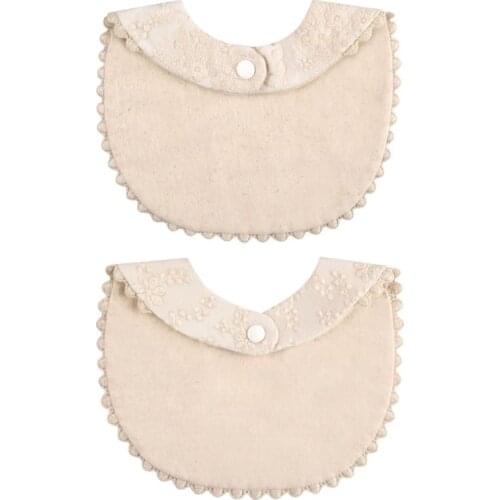 Newborn Baby Boys Girls Embroidery Saliva Towel Kids Toddler Feeding Burp Cloth Cotton Bib Scarf