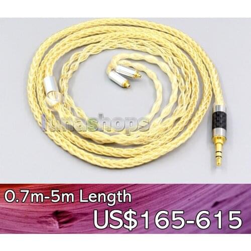 LN006480 3.5mm 2.5mm 8 Cores 99.99% Pure Silver + Gold Plated Earphone Cable For A KG N5005 N30 N40 MMCX