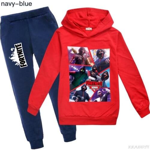 Fortnite Clothes Sets Christmas Costume Fashion Long Sleeve Cotton Sweatshirt Hoodies Tops Pants for Boys Girls