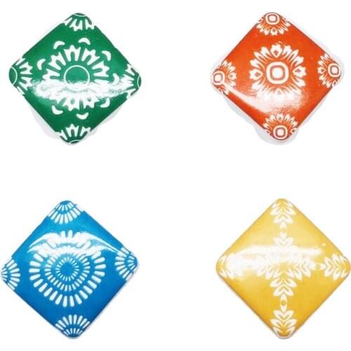 Square ceramic hand wardrobe drawer cabinet handle European simple childrens furniture single-hole foreign trade for hardware