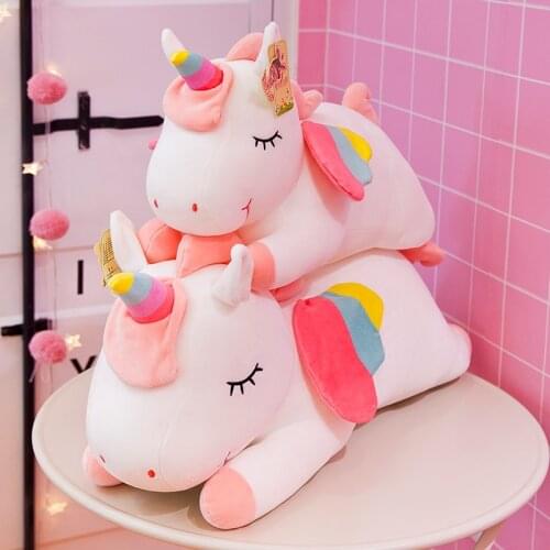 Kawaii Giant Unicorn Plush Toy Soft Stuffed Unicorn Soft Dolls 20-80cm Animal Horse Toys For Children Girl Pillow Birthday Gifts