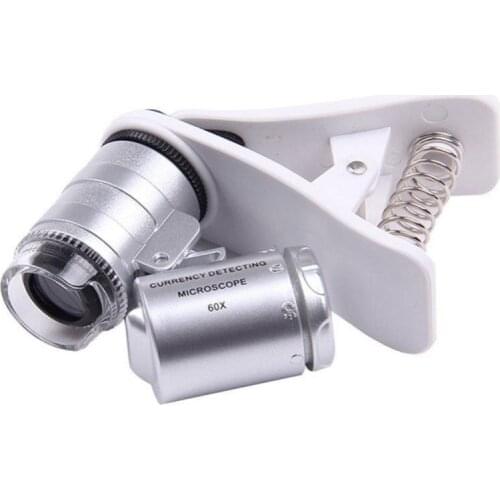 Multi-Purpose 60 Times Microscope, Jewelry and Jade Identification, Portable Mini High-Power Camera Phone Magnifying Glass