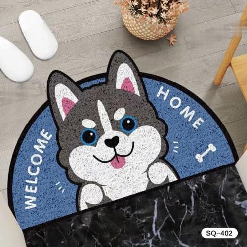 Cartoon semi-circular silk enclosure mats home door mats rubbing floor mats door carpets household bathroom floor mats