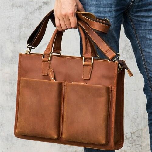 New Style Bag Mens Handbag Briefcase Cowhide Computer Bag Man Briefcase Handbag Male Shoulder Bag Cow Leather Mens Briefcase
