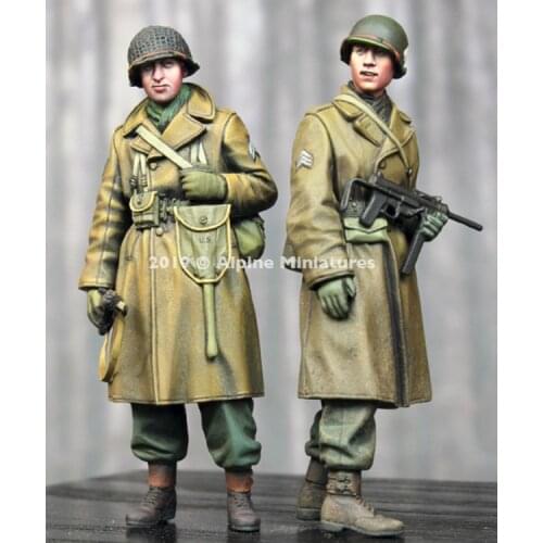 1/35 WW2 US Infantry Winter Set, Resin Model Soldier GK, World War II military theme, Unassembled and unpainted kit