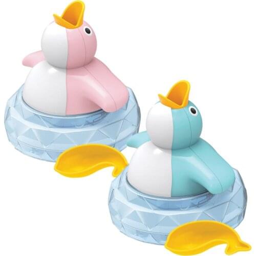 New Infant Bath Toy With Luminous Music Educational Sprinkler Toy Cute Cartoon Penguin Bathroom Spray Sprinkler Shower Water Toy