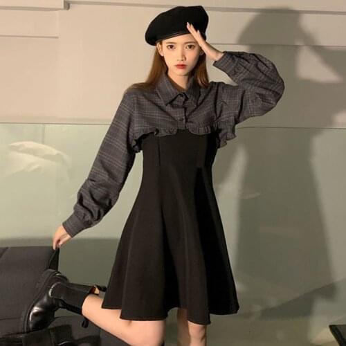 Dresses For Women New Waist Small Black Skirt Summer French Retro Pleated Dress Vintage Harajuku Skirt Brandy Dropshipping