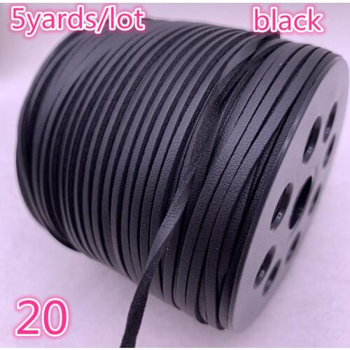 New 5yards/lot 3mm Flat Faux Suede Braided Cord Korean Velvet Leather Handmade Beading Bracelet Jewelry Making String Rope #20