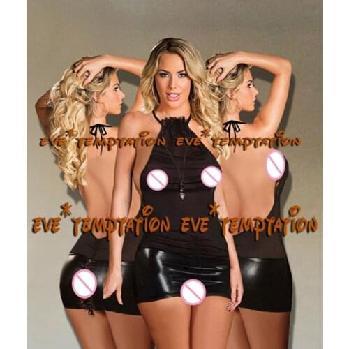 Sexy hot PVC Lingerie Sheer Bodysuits Babydoll doll Underwear Chemises Transparent Catsui exotic costumes Exotic Nightwe A249