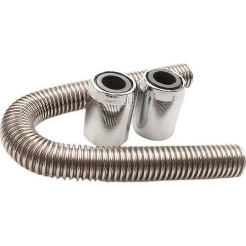 Stainless Steel Radiator Hose Universal Flexible Chrome Clamp Cap Engine Cooling Water Pipe Radiator Automotive Part