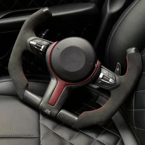 OEM Cuatomized F1 Racing Carbon Fiber Sports Steering Wheel Alcantara Compatible for BMW M3/M4/M5 2015-2021