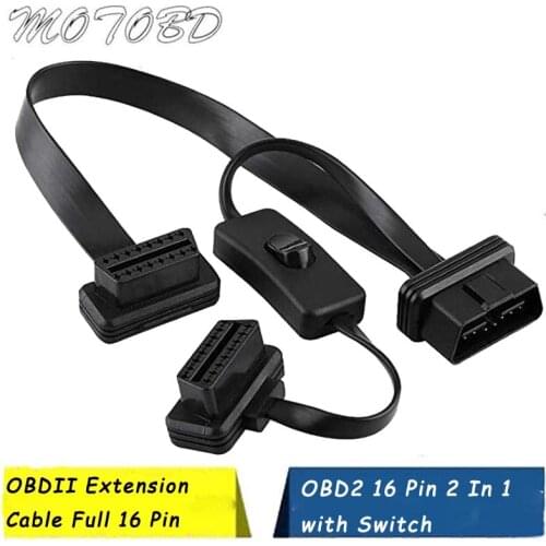 OBDII Extension Cable Full 16 Pin 2 In 1 with Switch Obd Obd2 ELM327 Scanner with ELM 327 Bluetooth