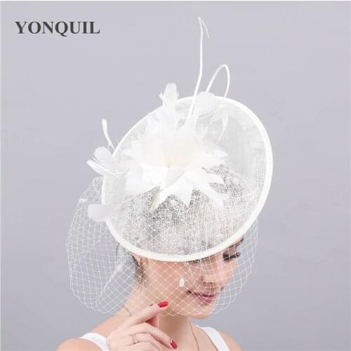 Gorgeous Bride Wedding Mesh Hat Fascinators Women Elegant Chic Headpiece Veilling Headwear For Marry Ladies Headpiece Flower