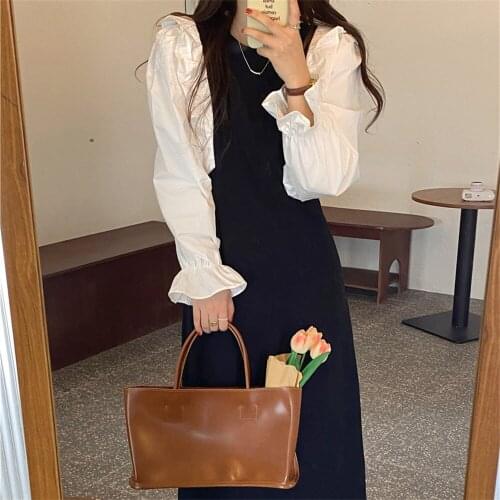 Alien Kitty Full Sleeves Maxi Dress High Waist Slim Stylish New Chic 2021 Elegant Patchwork Autumn Women Prom Gentle Vestidos