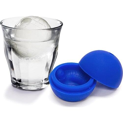 1PCS Blue The Death Star Ice Cube Tray Molds For Ice Lego Death Star Ice Cube Form Silicone Maker Round Ball DIY