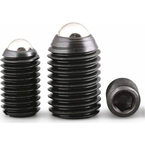 10Pcs metric thread M3 M4 M5 M6 M8 Black Steel 12.9 Grade Spring Ball Plunger Screw