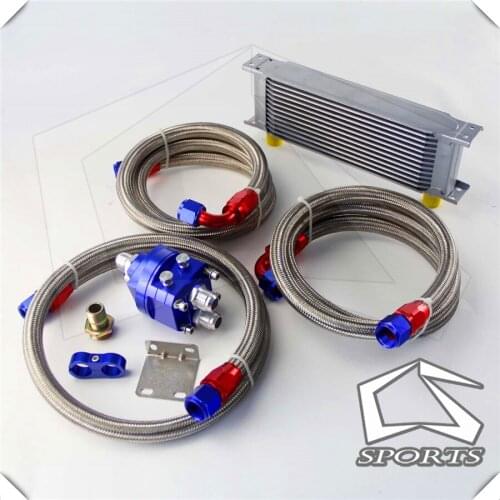 13 ROW AN-10AN UNIVERSAL OIL COOLER + FILTER RELOCATION KIT