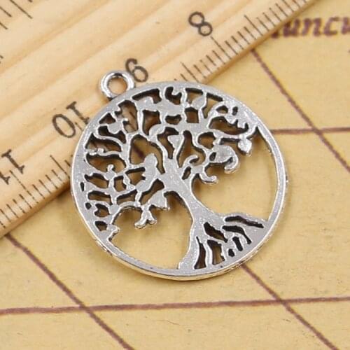 15pcs Charms Life Tree 29x26mm Antique Silver Pendants Making DIY Handmade Tibetan Silver Finding Jewelry For Bracelet