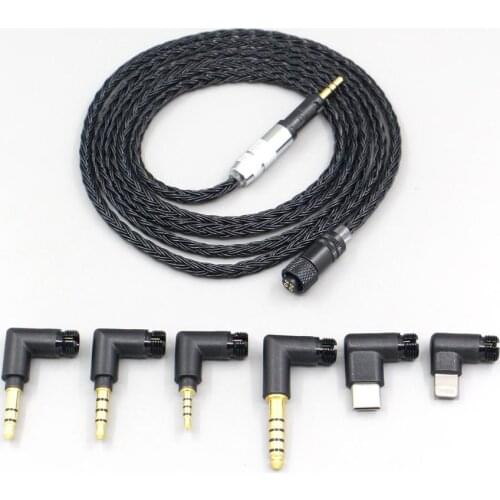 16 Core Black OCC Awesome All In 1 Plug Earphone Cable For Audio Technica ATH-M50x ATH-M40x ATH-M70x LN006946