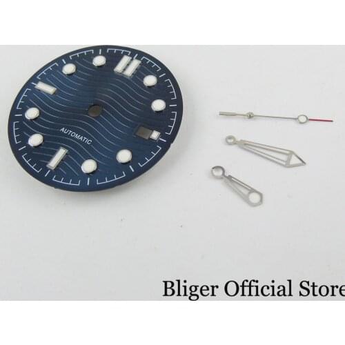 31mm Blue Watch Dial with Date Window + Watch Hand Fit MIYOTA Movement