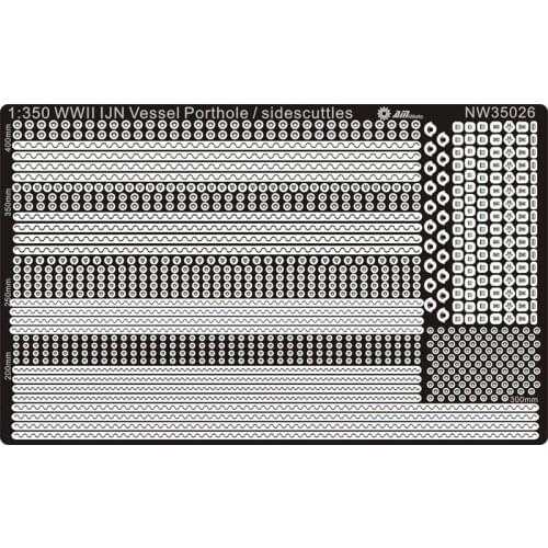 AM-WORKS NW35026 1/350 WWII IJN Vessel Portholes / Sidescuttles - Upgrade Detail Set