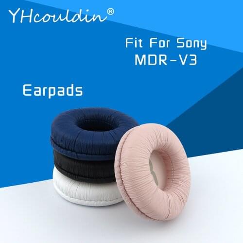 Earpads For Sony MDR-V3 MDR V3 Headphone Accessaries Replacement Ear Cushions Wrinkled Leather Material