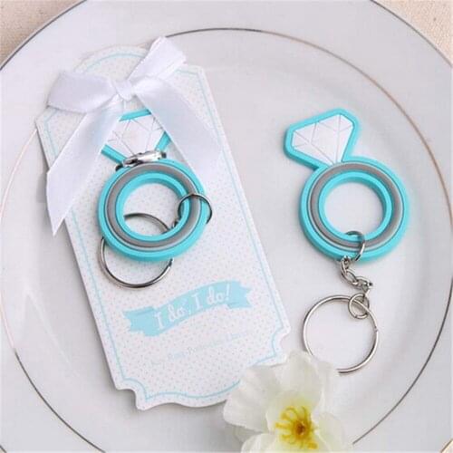 Free Shipping Wedding Favor--"I Do, I Do!" Engagement Ring Keychain This Ring Rubber Keychains Party Favors Key Ring 20Pcs/Lot