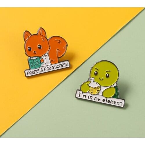 Cartoon Tortoise Fox Enamel Pins Brooches for Women Backpacks Clothes Metal Cute Animal Badge Lapel Pins Jewelry Gifts Wholesale
