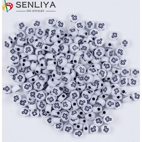 4*7mm DIY Jewelry Findings Greek Script Alphabet Cross Beads Wholesale 100/200/300 Pcs for Handmade Bracelet Spacer Beads