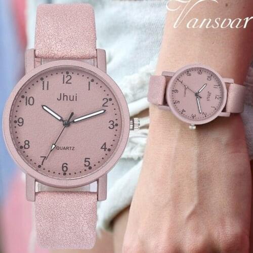 Hot Fashion Women Simple Arabic Numerals Wrist Watch Casual Leather Ladies Dress Clock Relogio Feminin Drop Shipping