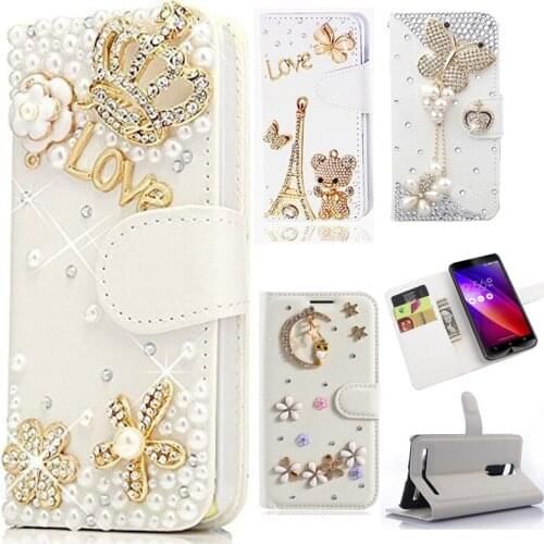 Luxury Women Leather Flip Wallet Case Cover For Samsung A50 A70 A51 A71 S8 S9 S10 S20 S21 Plus Handmade Rhinestone Diamond Case