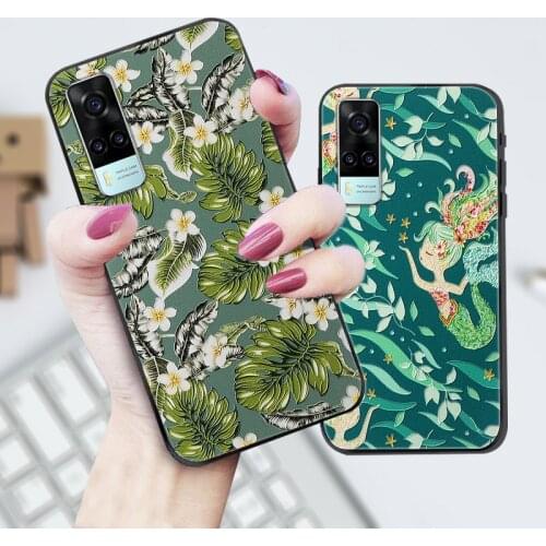 3D Emboss Flower Case For vivo Y31 2021 Cover Cute Retro Relief Case for Vivo V2036 Phone Case for vivo Y31 2021 Y 31 Coque