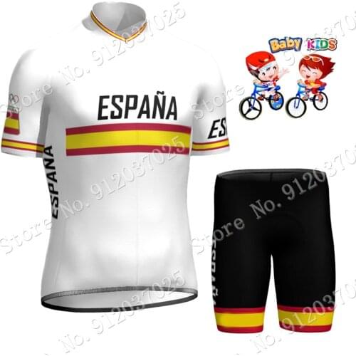 2021 Kids Spanish Cycling Jersey Set Boys Girls Espana Clothing Children Road Bike Suit MTB Shirts Shorts Maillot Ciclismo Ropa
