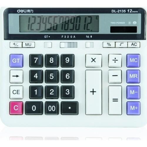 DL 2135 computer keyboard financial computer dual power supply solar high key desktop office calculator office stationery