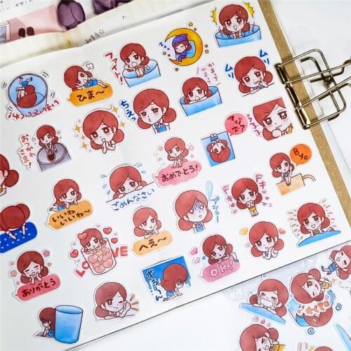 40 PCS Creative Water glass girl Paper Sticker Decoration DIY Ablum Diary Scrapbooking Label Sticker Cute Stationery