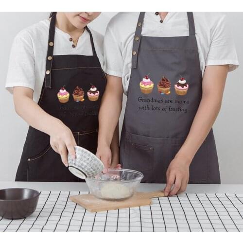 Apron Cotton Polyester Household Kitchen Tea Shop Baking Cooking Workwear Apron Men and Women Smock Overalls