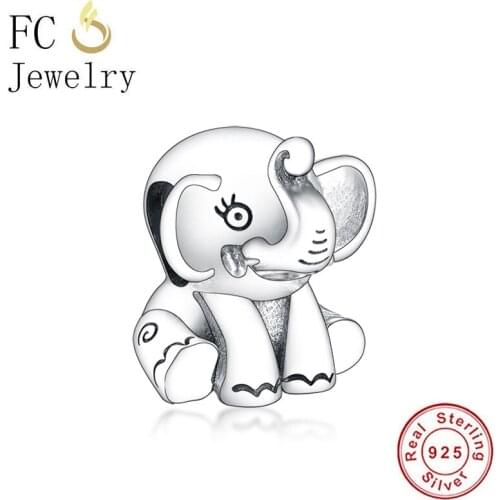 FC Jewelry Fit Original Brand Charms Bracelet Authentic 925 Sterling Silver Animal Baby Elephant Bead For Making Berloque 2020