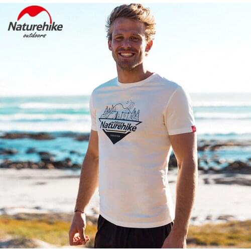 Naturehike Outdoor Hiking T-shirt Sports Short Sleeve Printing Pattern Summer Breathable T-shirt Outdoor Hiking Camping Leisure