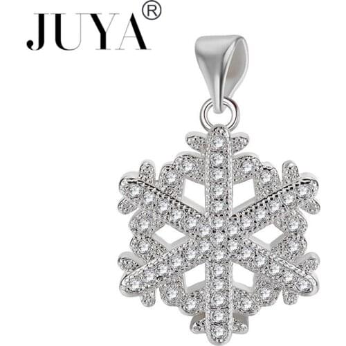 20mm*15mm Gold Rose Gold Copper Metal Inlaid AAA Zircon Rhinestone Snowflake Charm Pendants For Women Jewelry Making