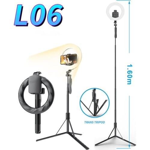 KAIQISJ Wireless Bluetooth Selfie Stick Handheld Remote Shutter 160cm Tripod With 8inch LED Ring Photography Light for Android