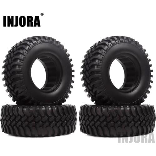 INJORA 4PCS 100MM Rubber 1.9 Wheel Tires for 1:10 RC Crawler Car Axial SCX10 AXI03007 D90 D110 Tamiya CC01