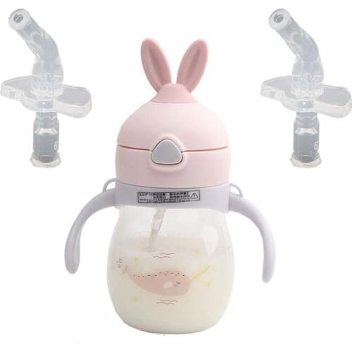 2Pcs Infant Drinking Silicone Straw for Baby Cups Kids Mug Thermal Bottle Feeding Cup Accessories Baby Water Feeding Bottles